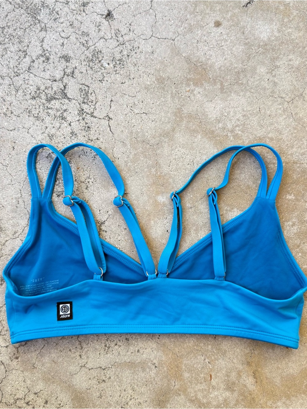 Jolyn Blue Suzy Bikini Top Swimsuit UPF 50+ Women’s Size small preloved surf